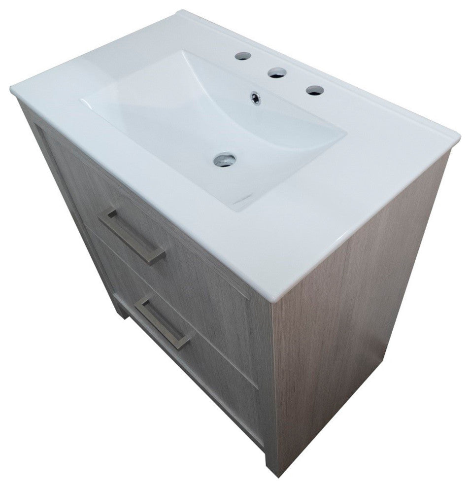 30" Single Sink Vanity With Gray Pine Finish