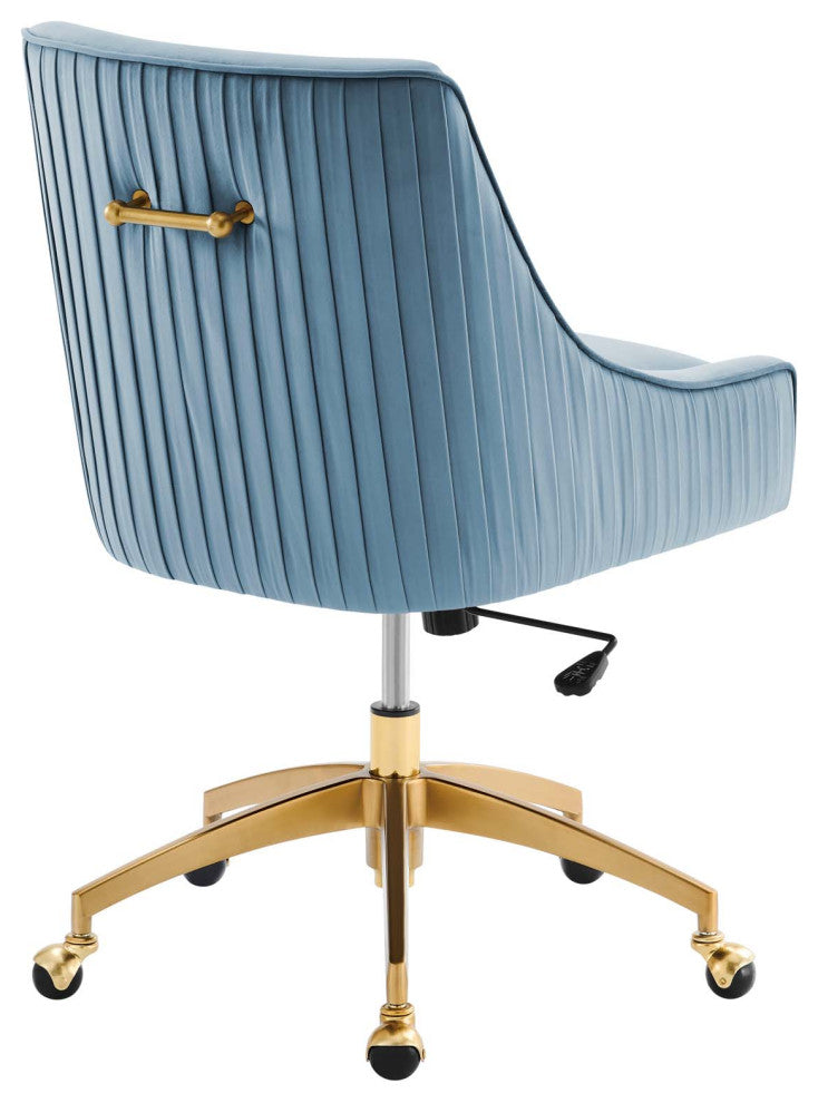 Discern Performance Velvet Office Chair, Light Blue