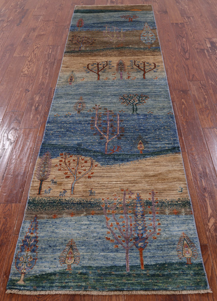 2' 8" X 9' 9" Persian Gabbeh Tribal Handmade Runner Rug Q8109