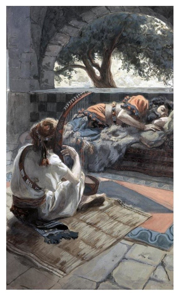 "David Plays The Harp Before Saul" Digital Paper Print by James Tissot, 15"x24"