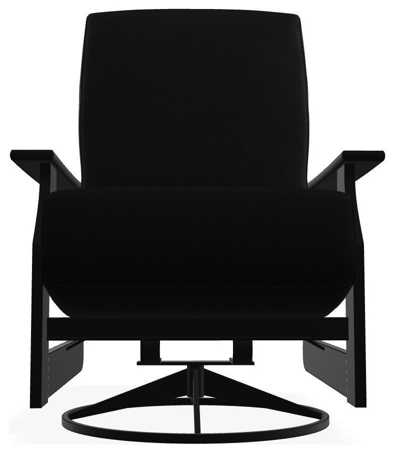 St. Catherine Deep Seat Outdoor Swivel Rocker, Black/Black