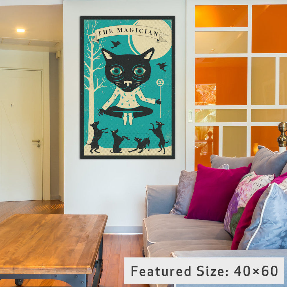 "Tarot Card Cat Magician" by Jazzberry Blue, 40x26x1.5