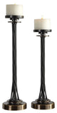 Uttermost Kendra Twisted Black Candleholders, Set of 2