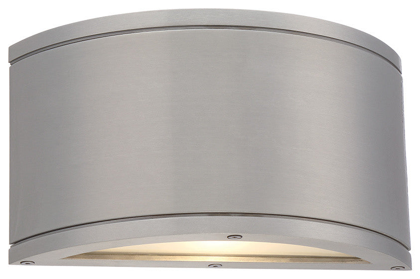 WAC Lighting Tube LED Outdoor Half Cylinder Up Down Wall Light, Brushed Aluminum