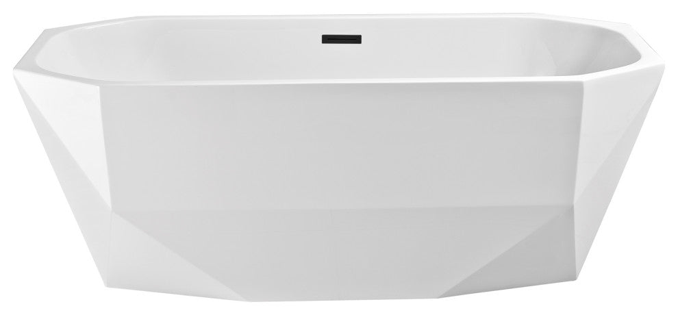59" Streamline NPT9621BL Freestanding Tub With Internal Drain