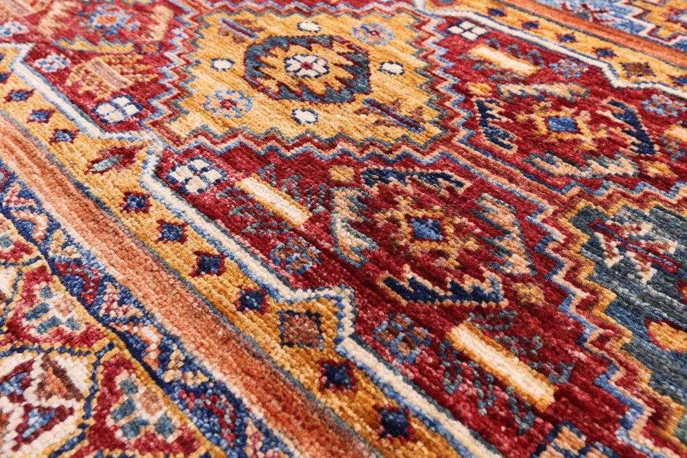 4' 7" X 6' 8" Super Kazak Khorjin Hand-Knotted Wool Rug Q5457
