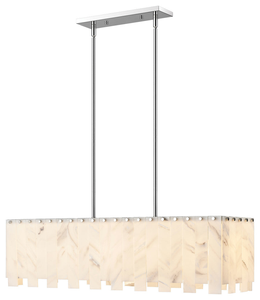 Zlite 345-40L-PN 5-Light Island, Alabaster