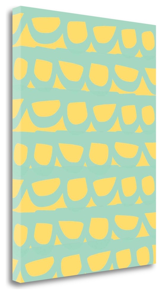 "Mint And Gold Circles" By Linda Woods, Giclee Print on Gallery Wrap Canvas