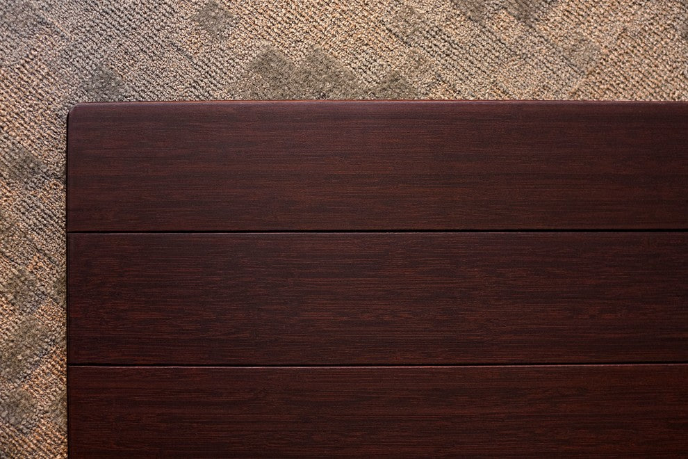Ronson Bamboo Deluxe Roll-Up Chair Mat, Dark Cherry, No Lip, 60"x48"