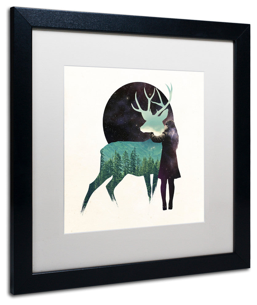 Robert Farkas ''Let The Universe Love You'' Art, Black Frame, White Mat, 16x16