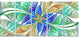 Light Blue Fractal Stained Glass, Abstract Canvas Art Print, 60"x28", 5 Panels