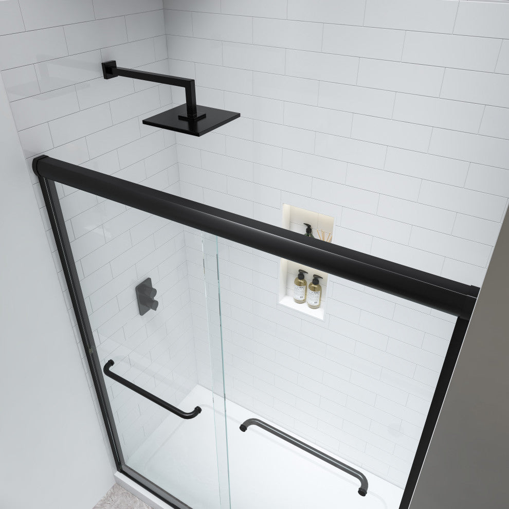 60 x76 Double Sliding Framed Clear Glass Shower Door