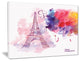 "Eiffel Tower in Cloud of Colors" Watercolor Painting Canvas Print, 40"x30"