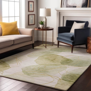 Premium Machine Washable Mayfield AMF544 Green 5' x 7'6" Rug