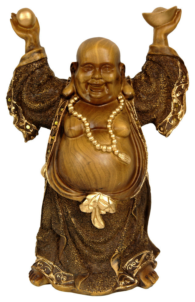 12" Standing Prosperity Buddha Statue