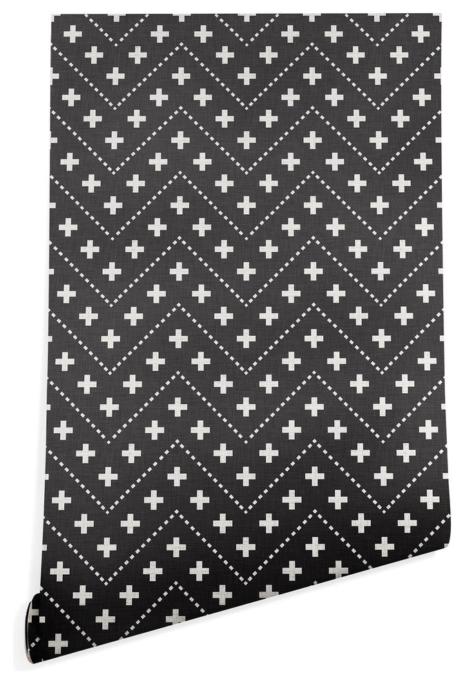 Deny Designs Holli Zollinger Dash And Plus Wallpaper, Gray, 2''x10''