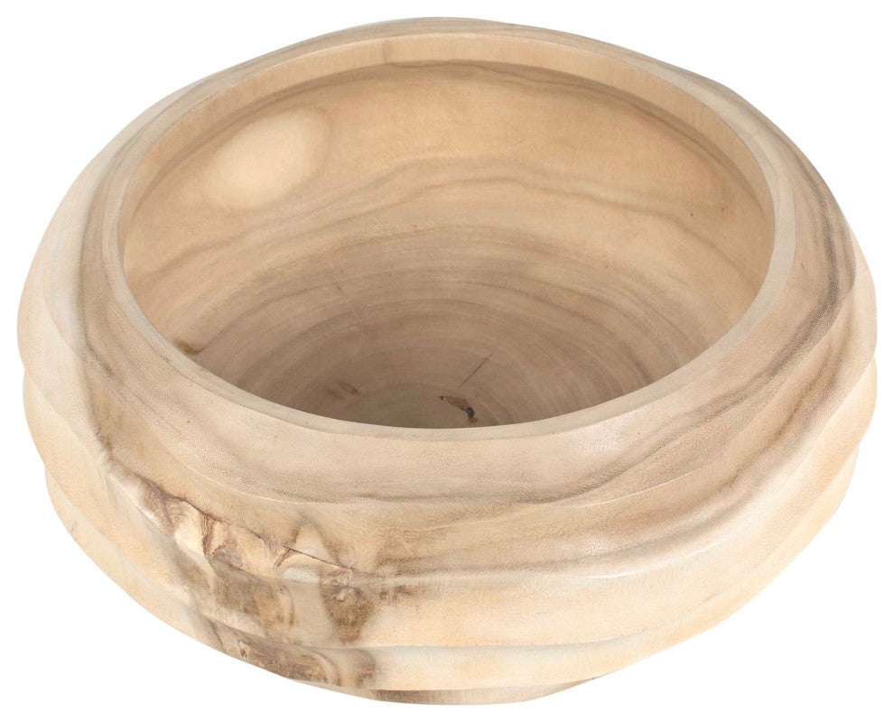 Uttermost Waveform Bleached Wood Bowl