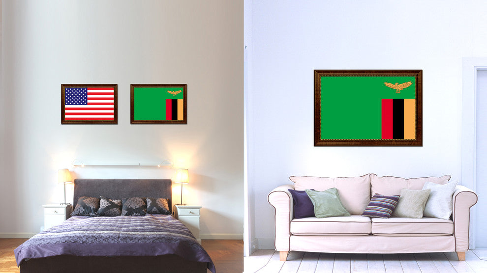 Zambia Country Flag Canvas Print, 27"x39"