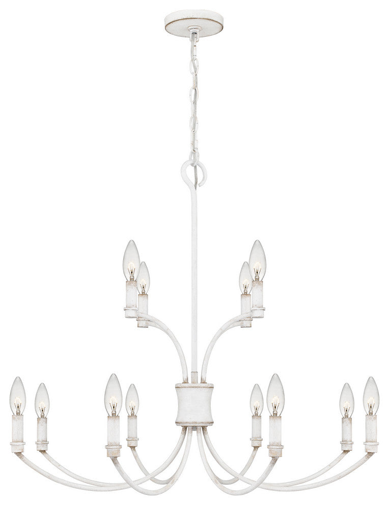 Quoizel BRR5032AWH 12 Light Chandelier, Briar