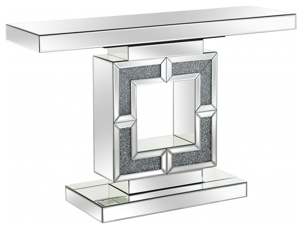 Silver Pedestal Console Table