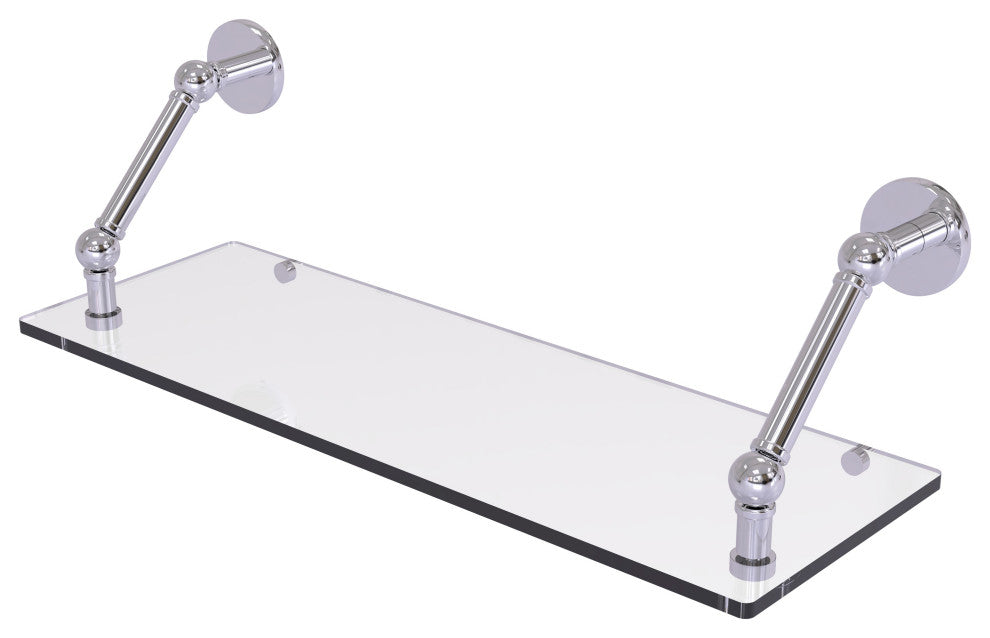 Prestige Skyline 24" Floating Glass Shelf, Polished Chrome