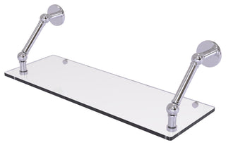 Prestige Skyline 24" Floating Glass Shelf, Polished Chrome