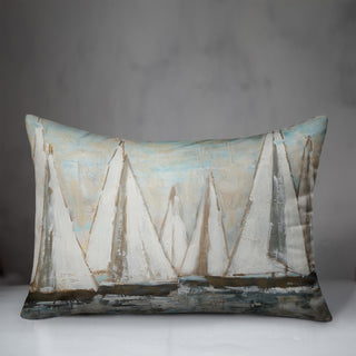 Painterly Sailboats 14x20 Indoor/Outdoor Pillow