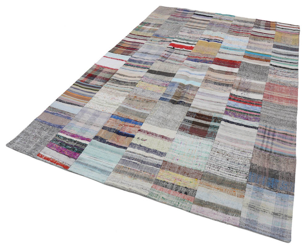 Rug N Carpet - Handmade Anatolian 6' 7'' x 9' 11'' Unique Patchwork Kilim Rug