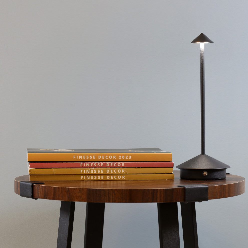 Pulse 3 Temperature Dimmable Integrated LED Touch Rechargeable Black Table Lamp