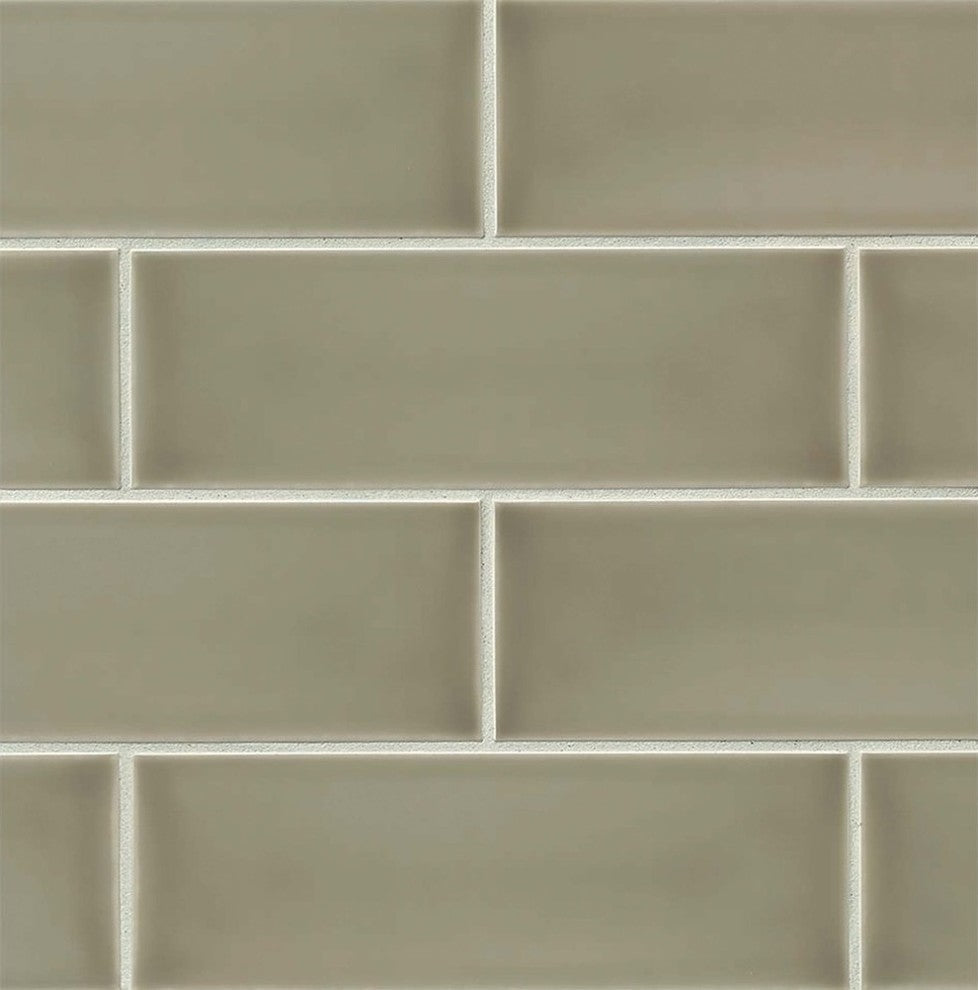 Grace 4"x12" Glossy Subway Tile, Ecru