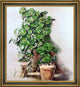 Paul Cezanne Pots of Geraniums Framed Premium Canvas Print, 16"x20"