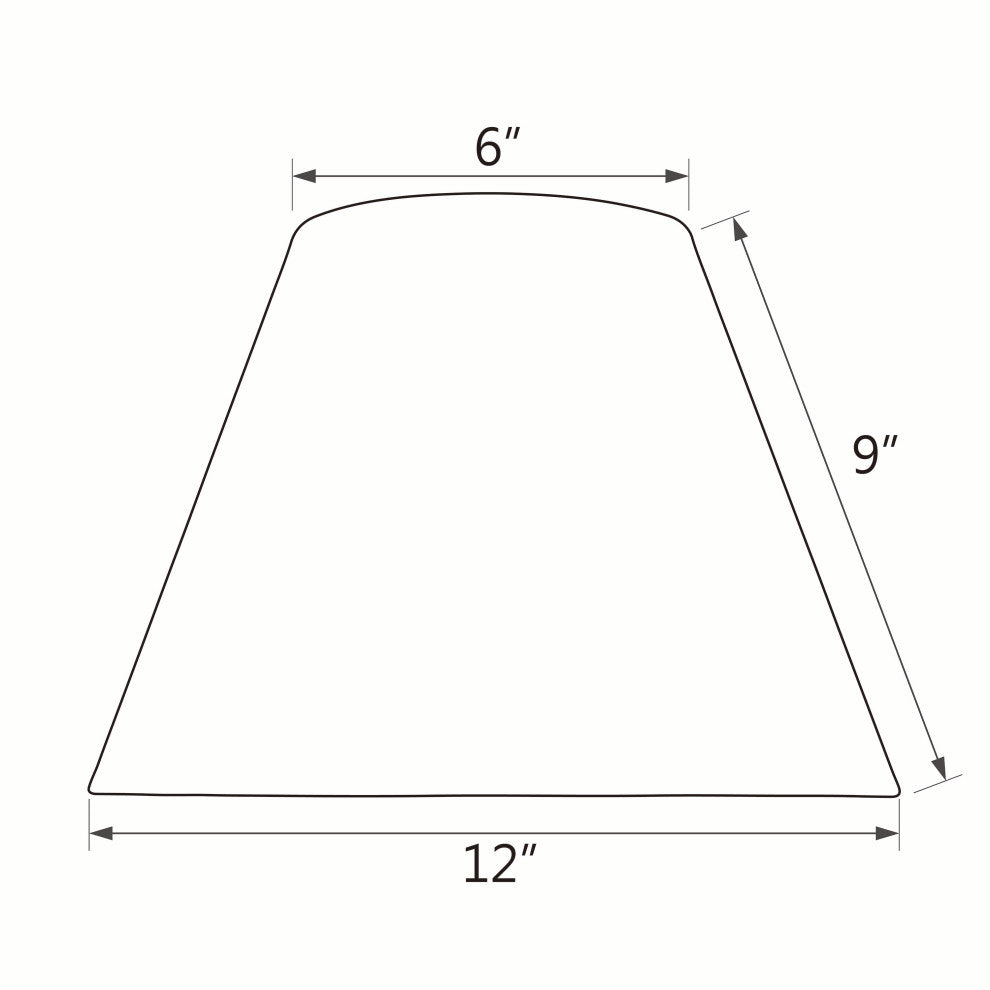 32623 Hardback Empire Shaped Spider Lamp Shade, Eggshell, 12" wide, 6"x12"x9"