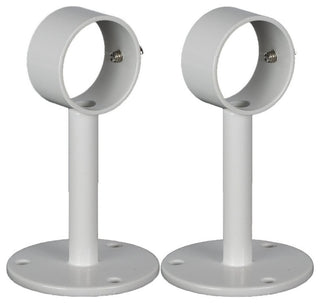 Ceiling/Wall Bracket for 1 1/8" Rod, Glossy White, Set of 2