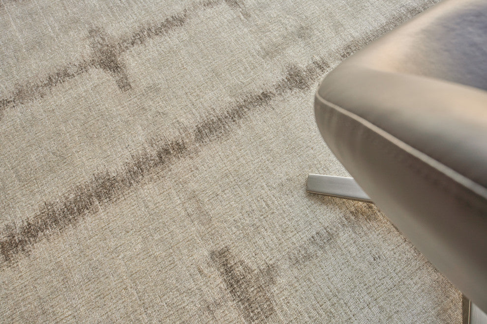 Chroma Handmade Hand Loomed Wool and Bamboo Silk Beige/Brown Area Rug