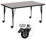 Mobile 30''Wx60''L Gray Hp Laminate Activity Table