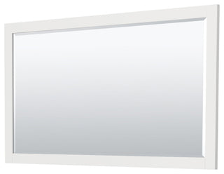60" Single Bath Vanity, White, No Countertop, Gold Trim, 58" Mirror