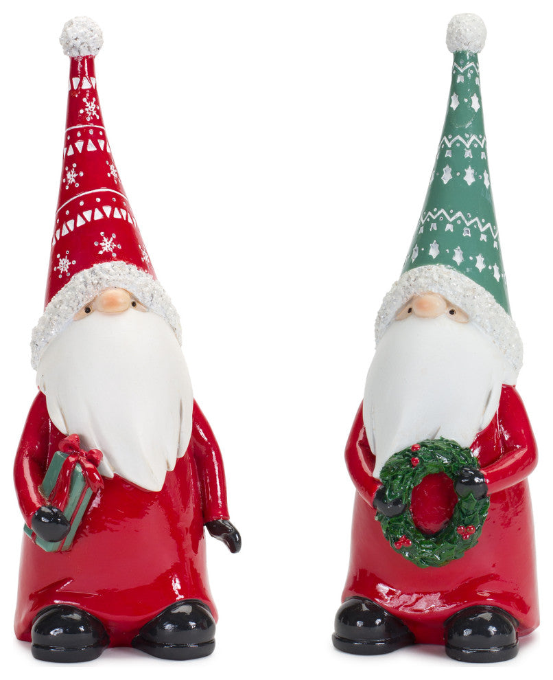 Gnome With Wreath & Package, 2-Piece Set