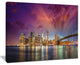 "New York Manhattan Skyline With Clouds" Wall Art, 20"x12"