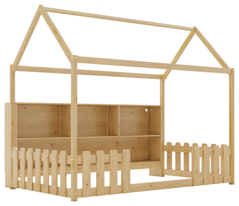 Gewnee Twin Size House Bed with LED Light