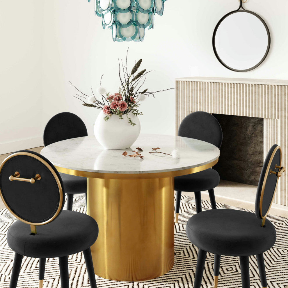TOV Furniture Kylie Black Velvet Dining Chair