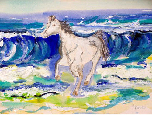 Betsy Drake Horse and Surf 30 X 50 Inch Comfort Floor Mat