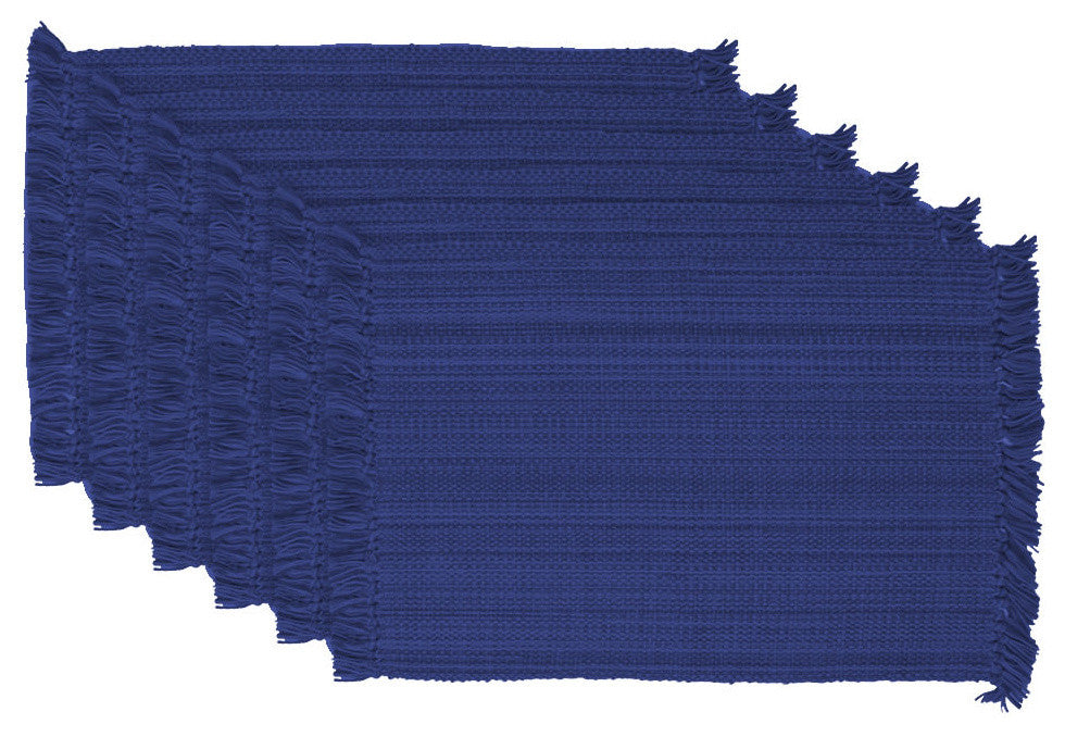 DII Variegated Nautical Blue Fringe Placemat, Set of 6