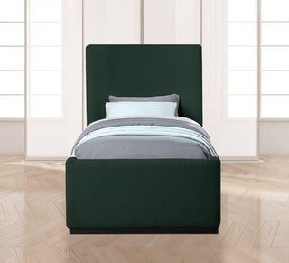 Oliver Boucle Fabric Upholstered Bed, Green, Twin