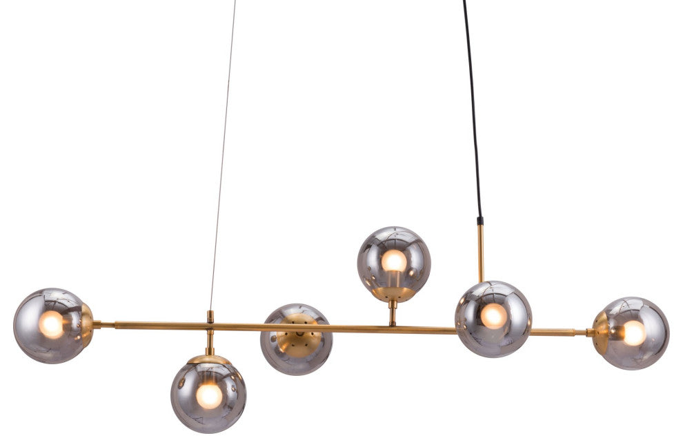 Pendant Ceiling Light Fixture, Glass, Steel Metal, Brass, Gold, Black, Lounge