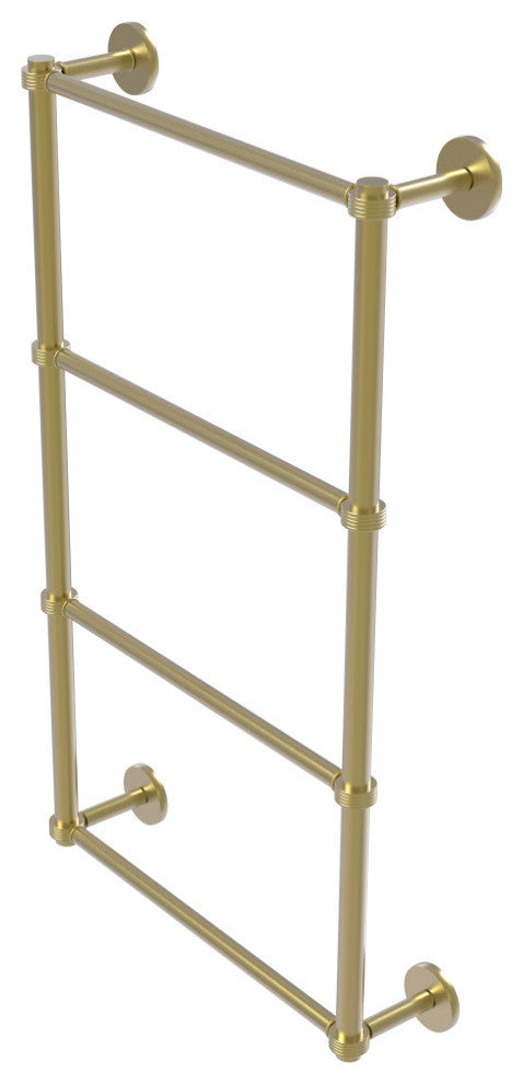 Prestige Skyline 4 Tier 30" Ladder Towel Bar, Groovy Detail, Satin Brass