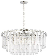 Arden Large Chandelier, Polished Nickel