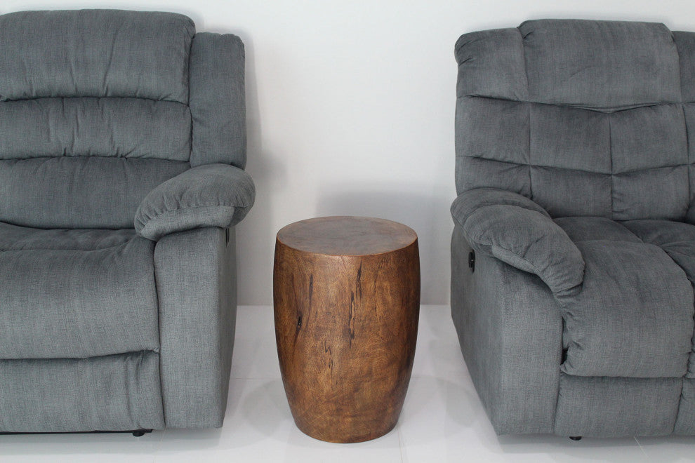 Haussmann Mango Wood Merlot End table 15 in D x 20 in High Mocha Oil