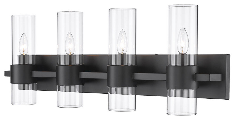 Zlite 343-4V-MB 4-Light Vanity, Clear