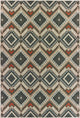 Oriental Weavers Latitude Grey/ Orange Geometric Indoor/Outdoor Rug 6'7"X9'2"