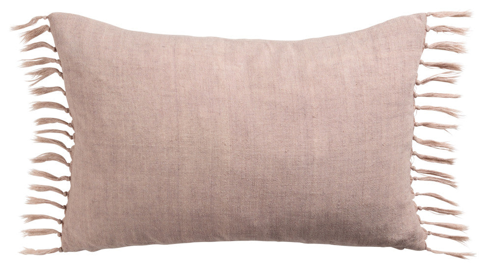 Jaipur Living Majere Solid Blush Poly Fill Pillow 13"X21" Lumbar